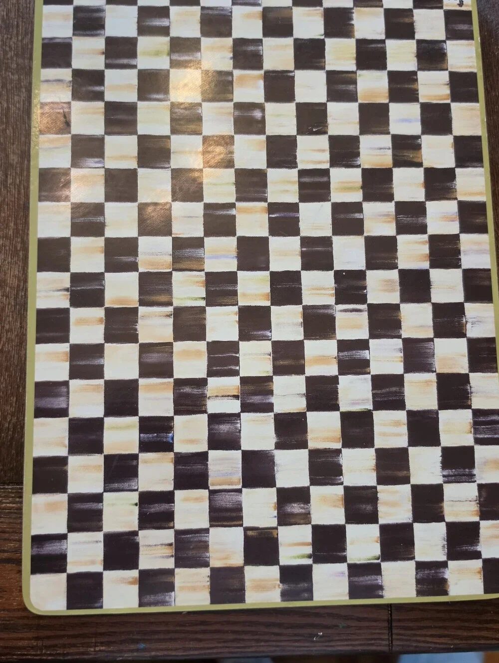MacKenzie-Childs Checkered Placemat in Black, White and Yellow